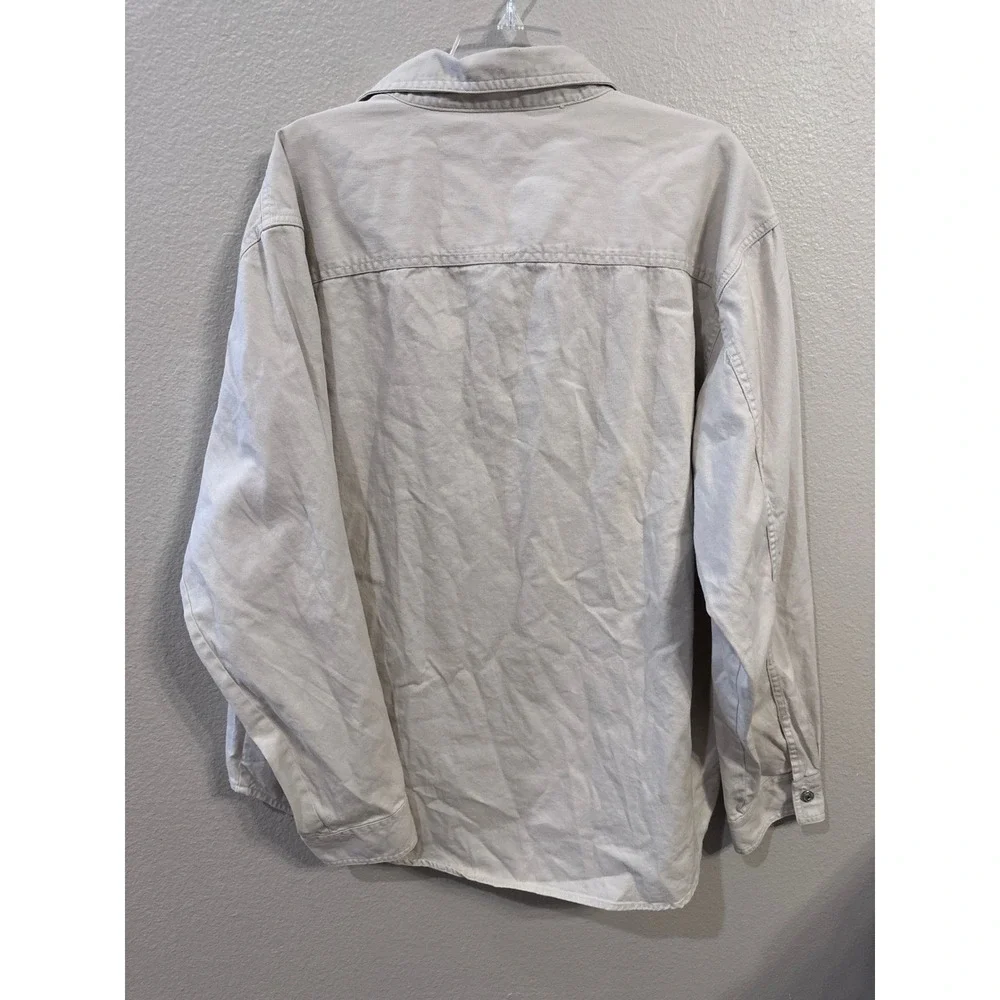 Levi's Jeans XL Button Up Shirt Beige Long Sleeve Casual Work Utility